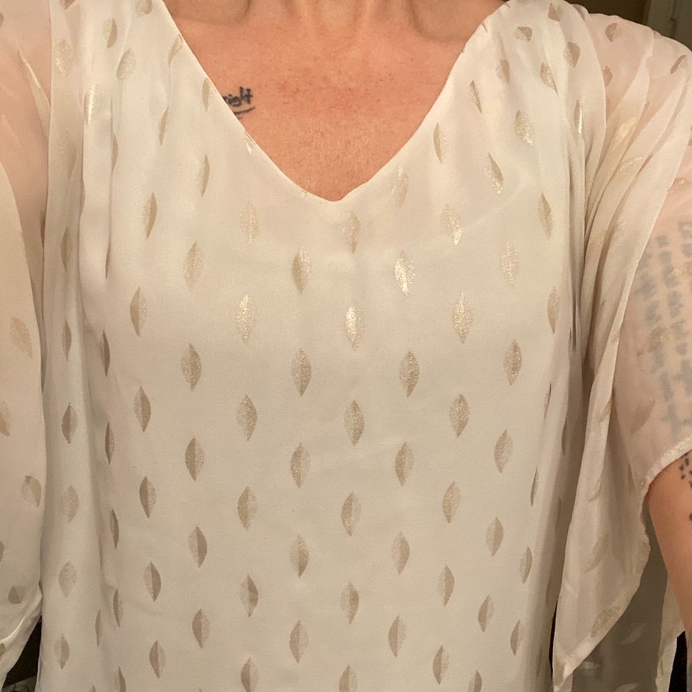END OF SUMMER SALE! Blouse w/Gold Flake Detail